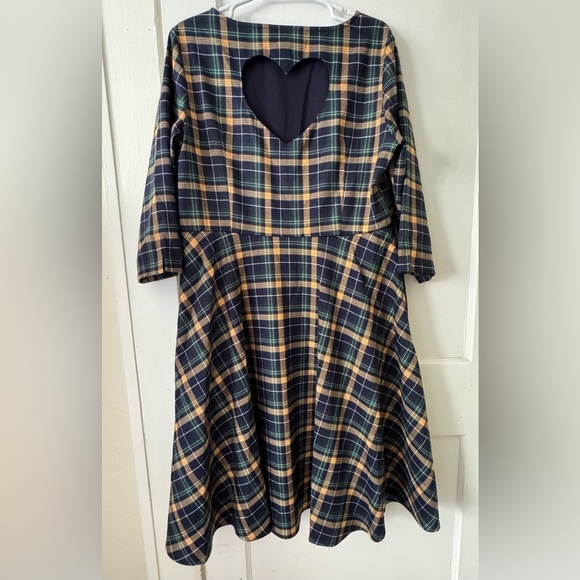 Banned Apparel Sweet Joy Heart Plaid Dress, size 2XL - Picture 4 of 9
